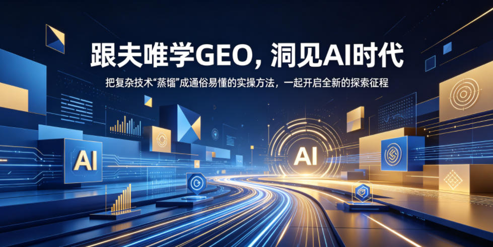 跟夫唯学GEO，洞见AI时代，把复杂技术“蒸馏”成通俗易懂的实操方法，一起开启全新的探索征程（更新26年10月）